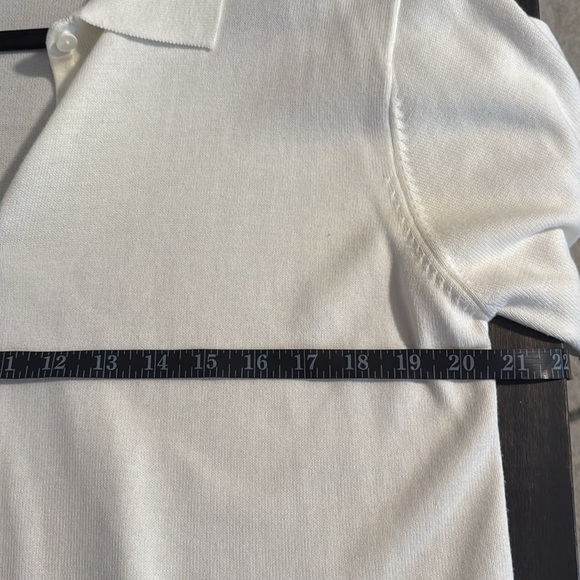 Christopher & Banks Vintage White Knit Button Down Collared Shirt Size XL - Picture 5 of 6